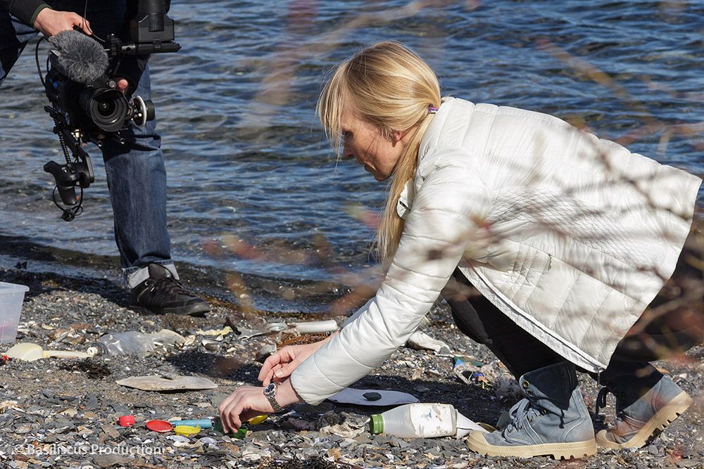 Dreharbeiten am Strand von Oslo